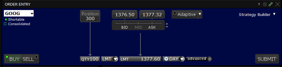 tws mosaic order entry