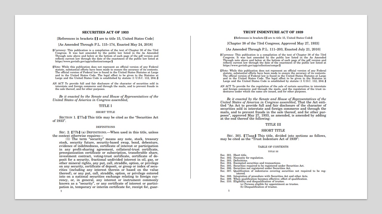 securities act of 1933 and 1939