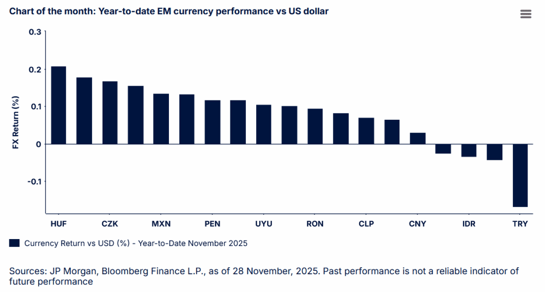 Chart of the month: year to date Em currency performance vs US dollar