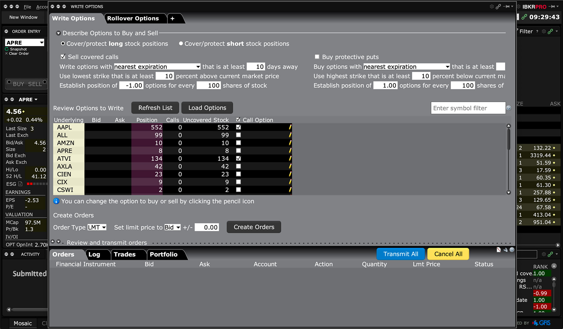 Write Options Tool  Interactive Brokers Luxembourg SARL